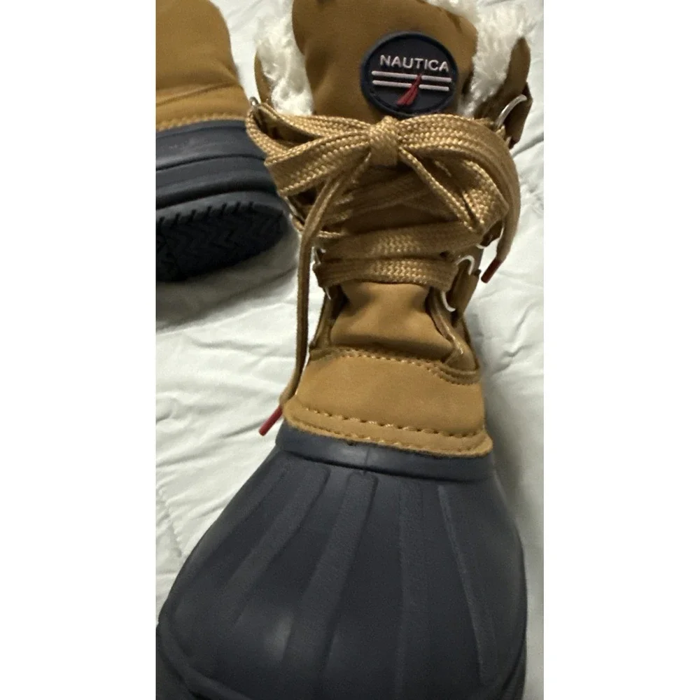NAUTICA KIDS TAN AYCE WINTER BOOTS WITH FAUX FUR TRIM Youth  SIZE 2